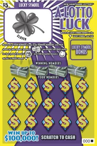 A Lotto Luck scratch-off ticket