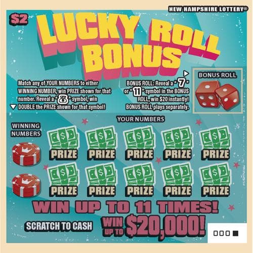 Lucky Roll Bonus scratch-off ticket