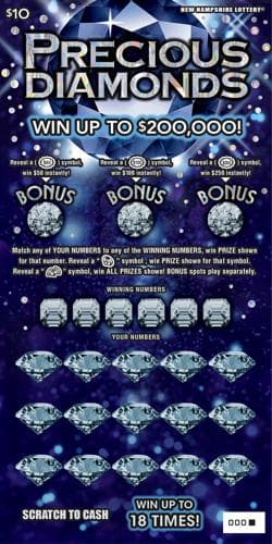 Precious Diamonds scratch-off ticket