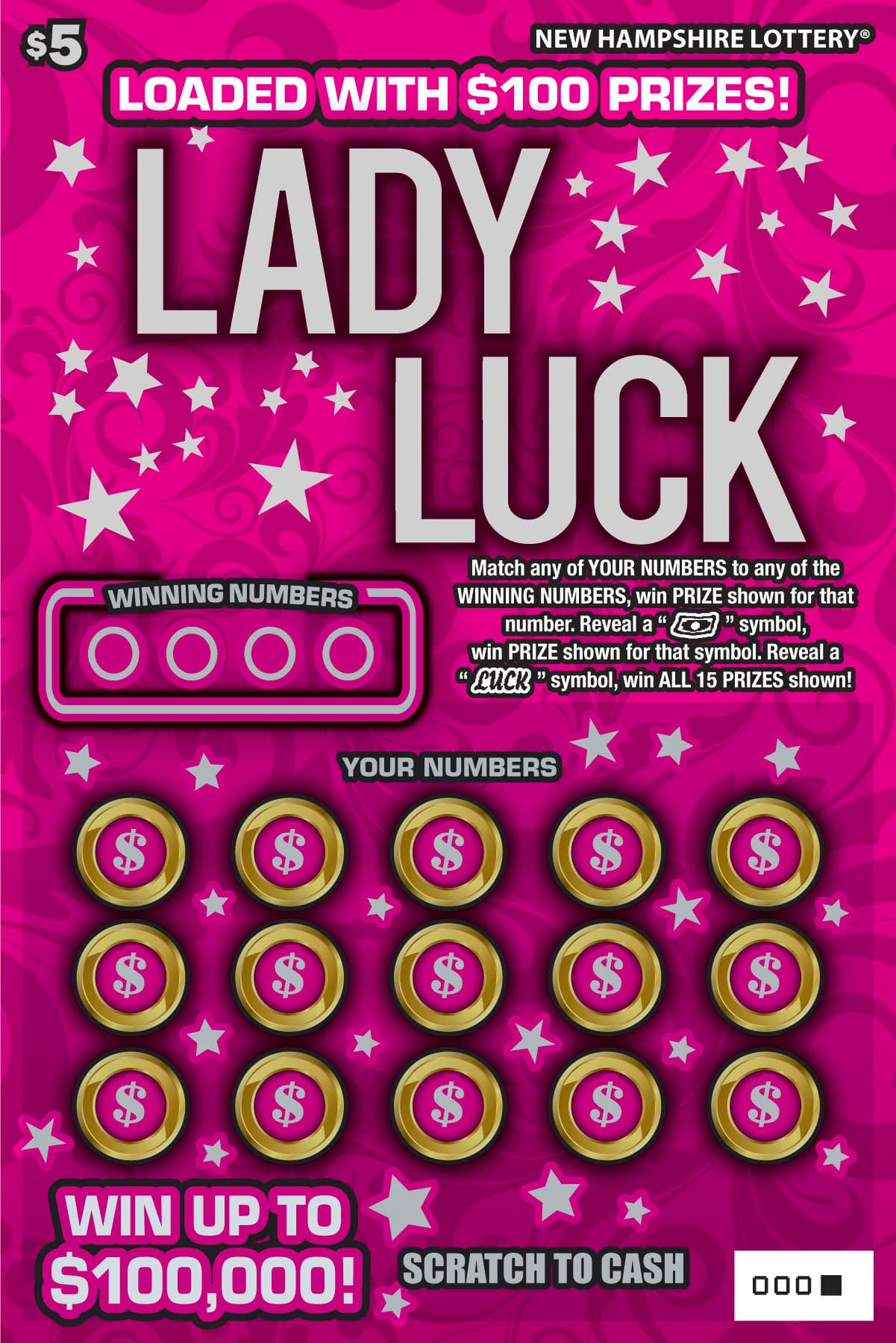 Lady Luck scratch-off ticket