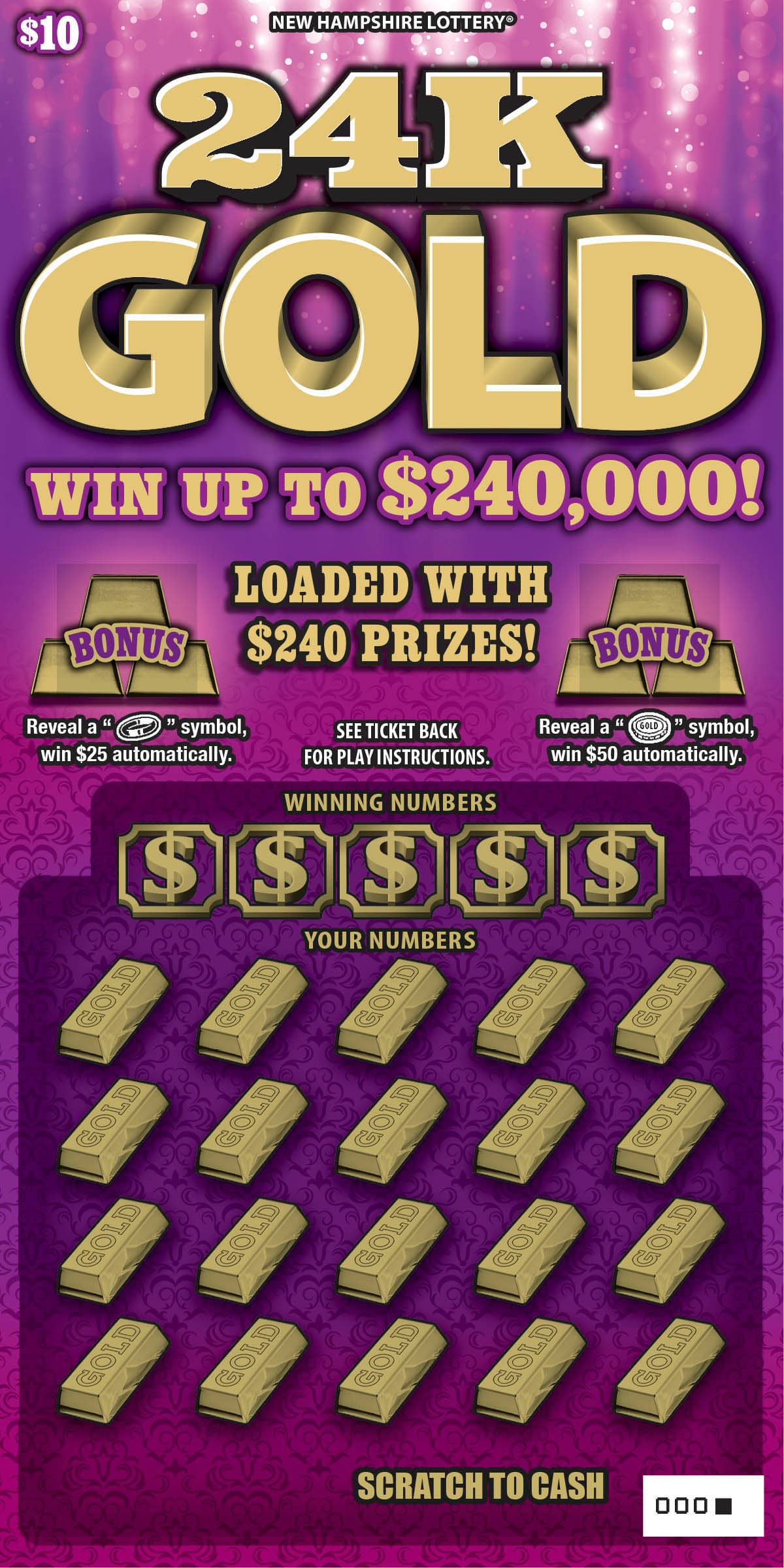 24K Gold scratch-off ticket