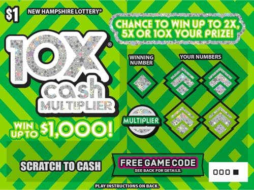 10X® Cash Multiplier scratch-off ticket