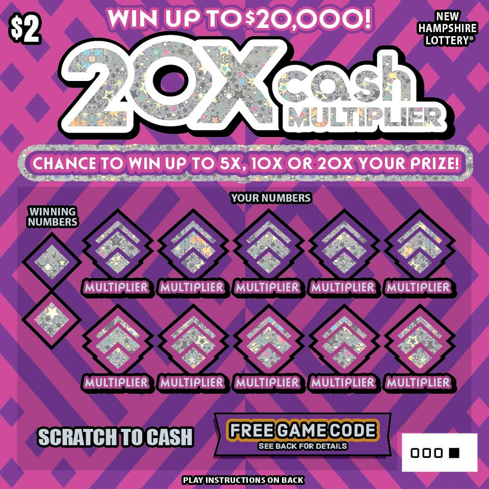 20X® Cash Multiplier scratch-off ticket