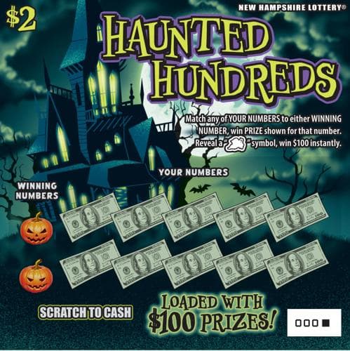 Haunted Hundreds scratch-off ticket