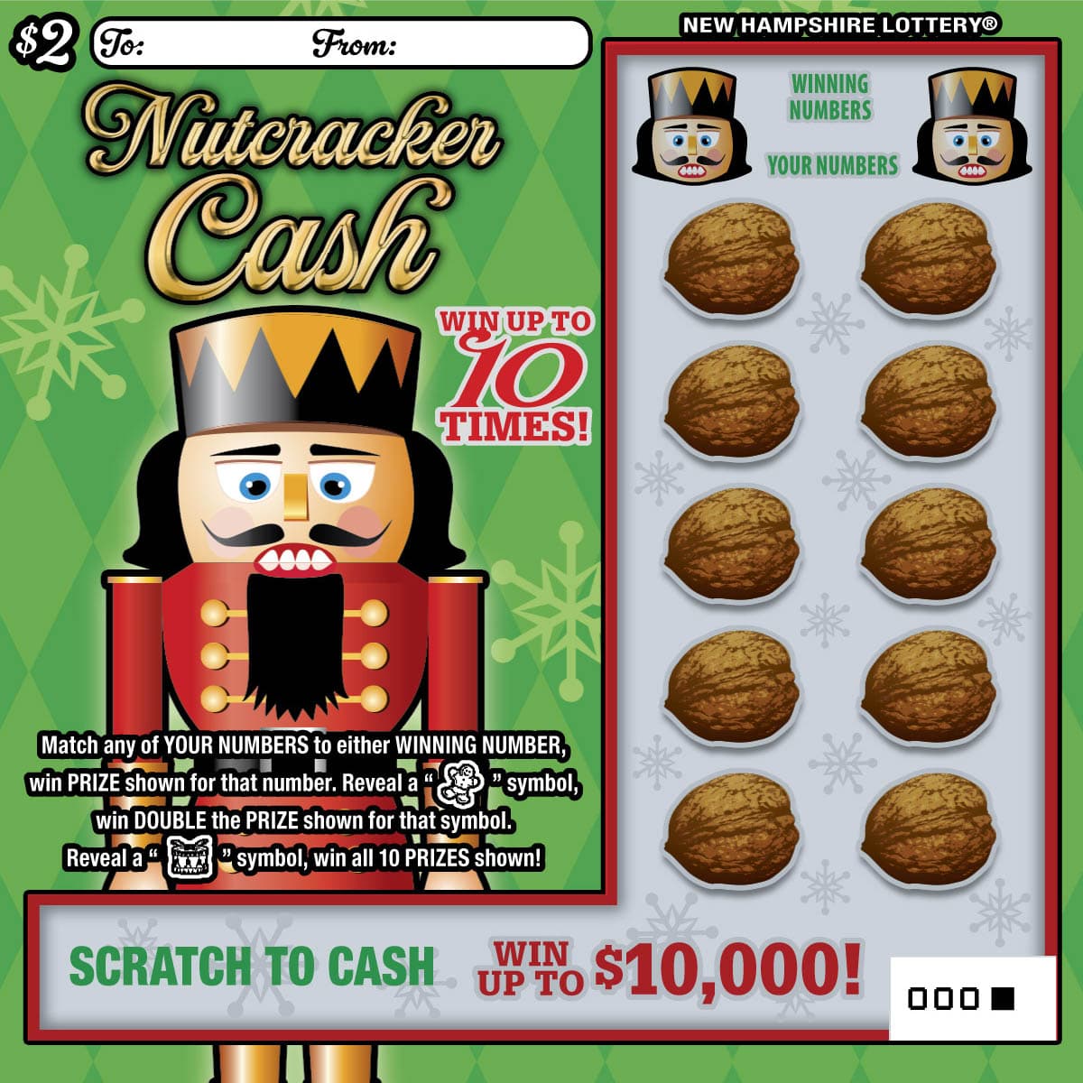 Nutcracker Cash	 scratch-off ticket