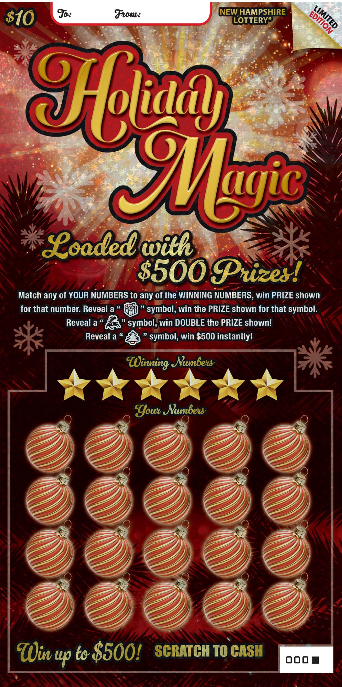 Holiday Magic scratch-off ticket