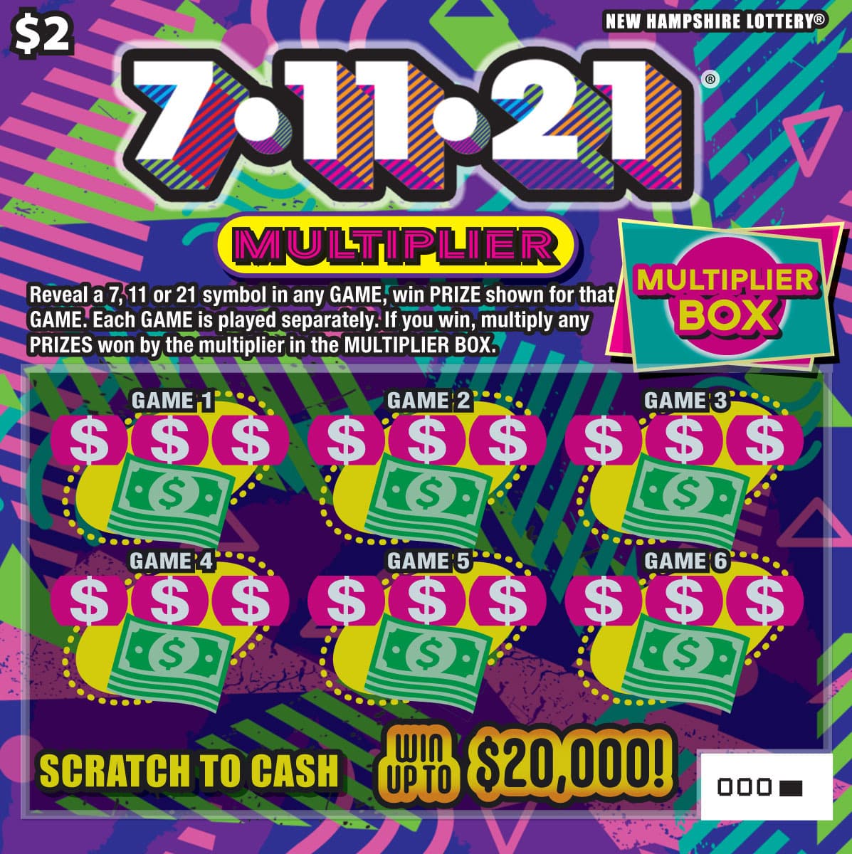 7•11•21 Multiplier scratch-off ticket