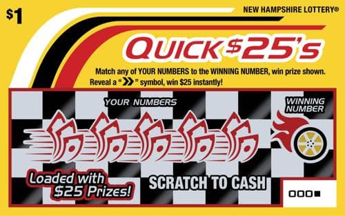 Quick $25's scratch-off ticket