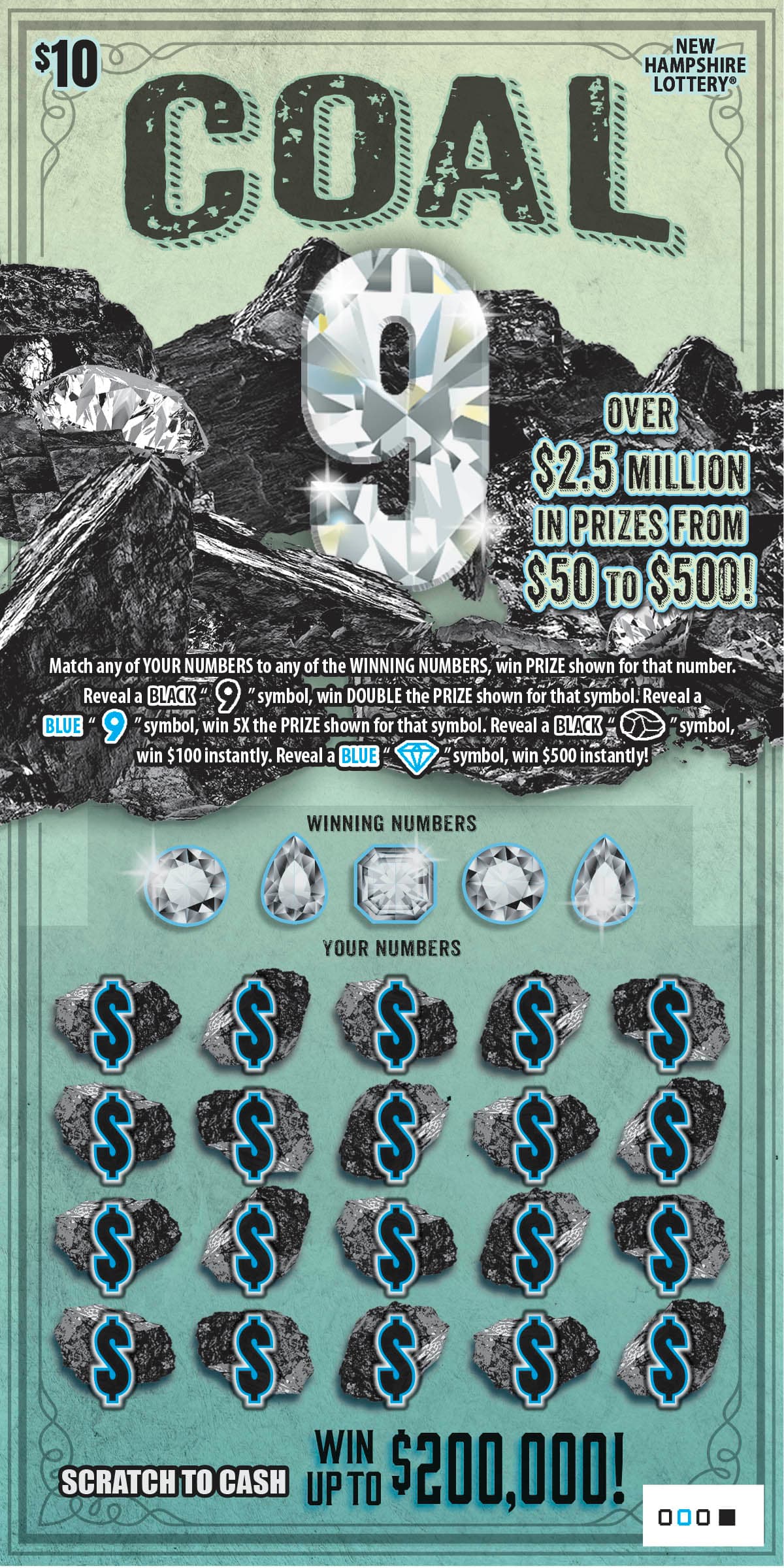 Coal 9 scratch-off ticket