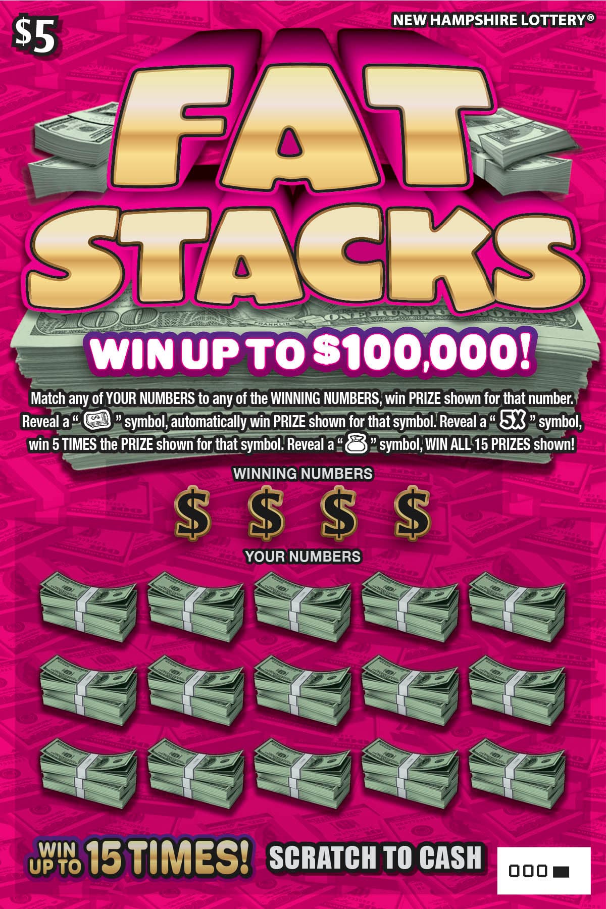 Fat Stacks scratch-off ticket