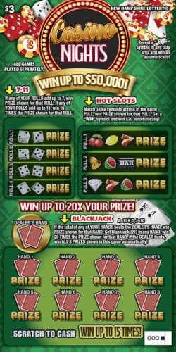 Casino Nights scratch-off ticket