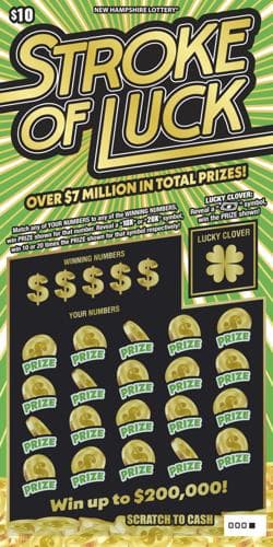 Stroke of Luck scratch-off ticket