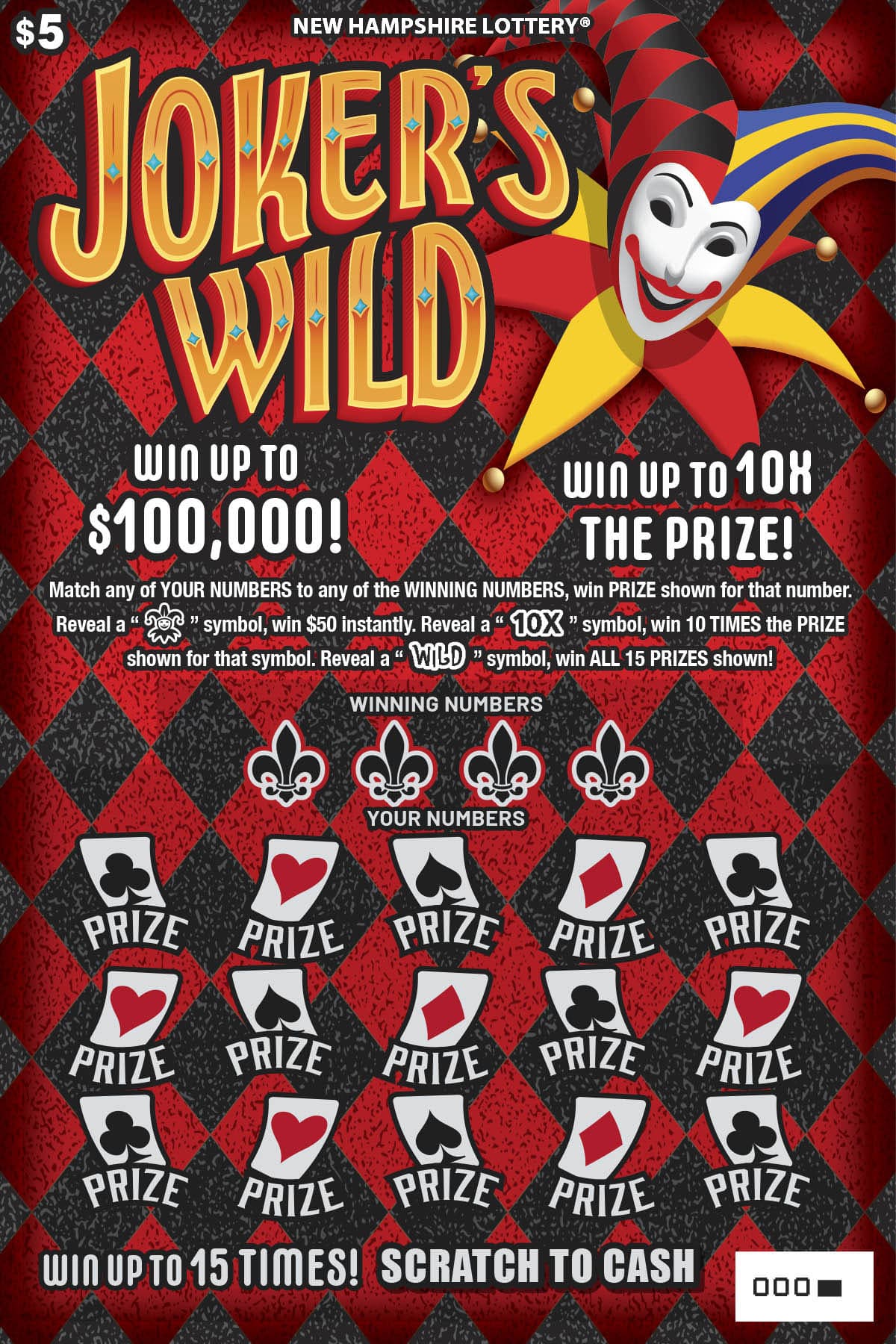 Joker's Wild scratch-off ticket