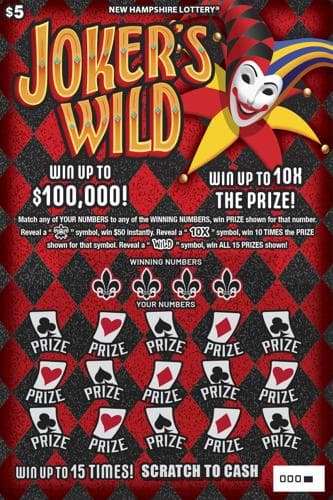 Joker's Wild scratch-off ticket