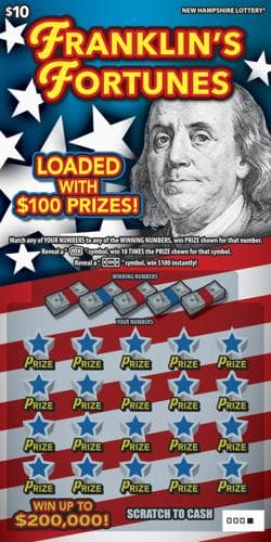 Franklin's Fortunes scratch-off ticket