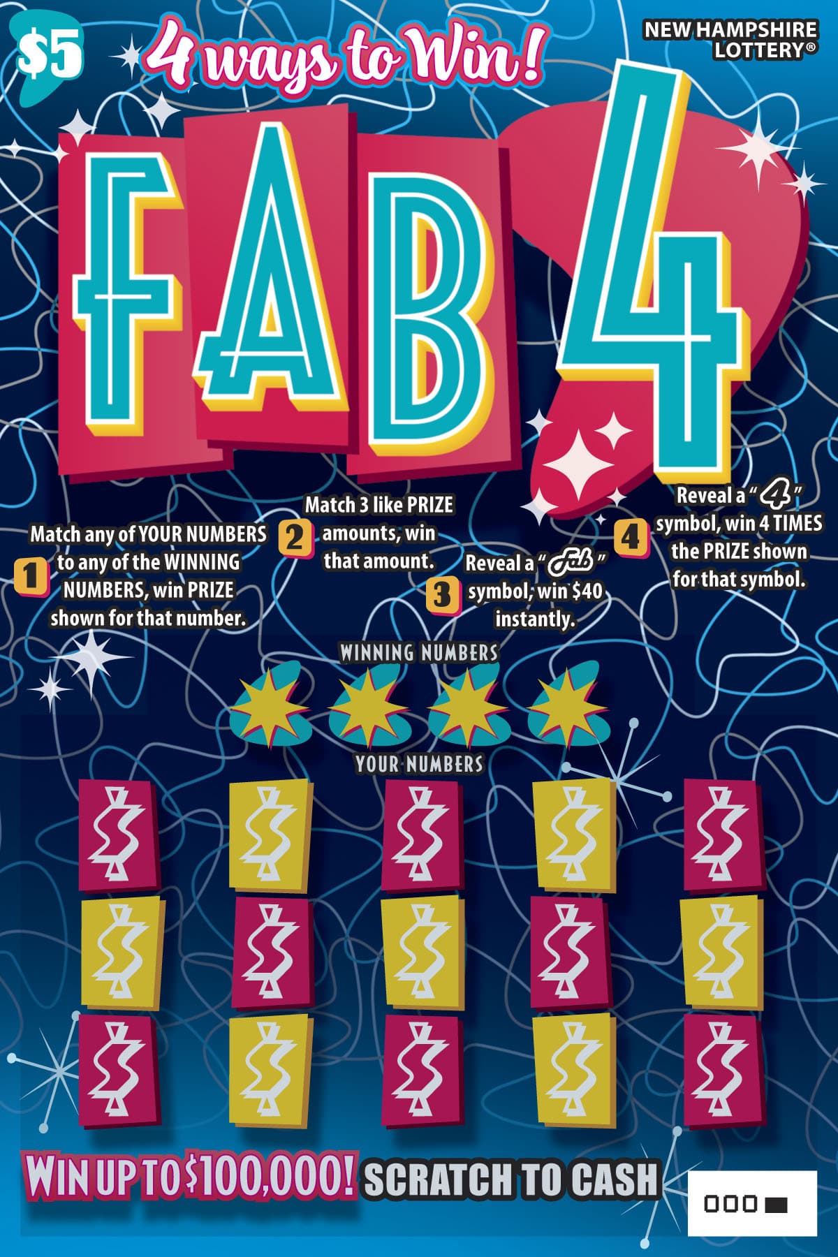Fab 4 scratch-off ticket