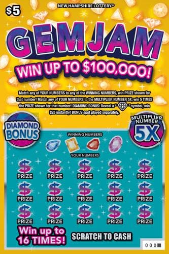 Gem Jam scratch-off ticket