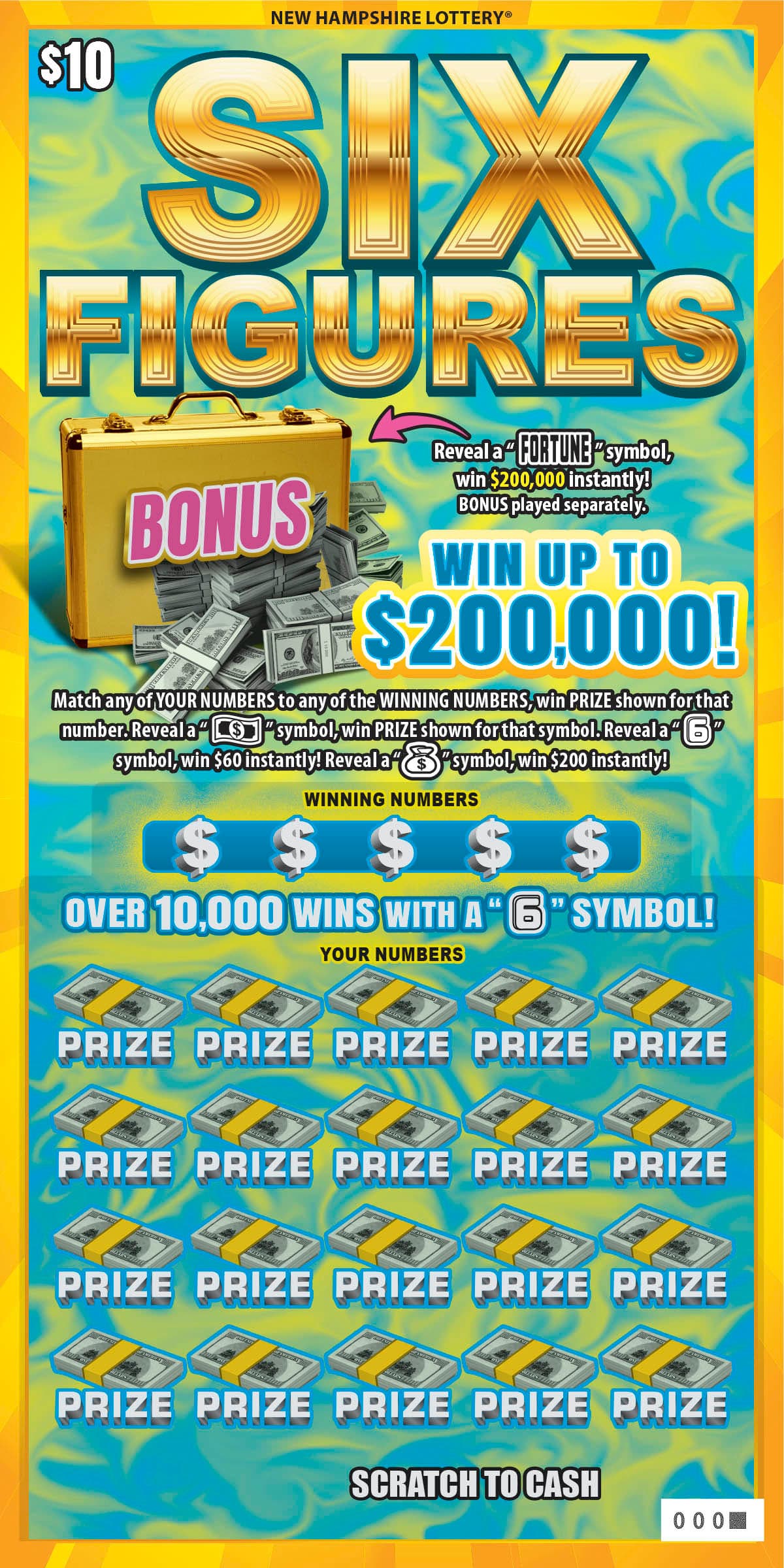 Six Figures scratch-off ticket