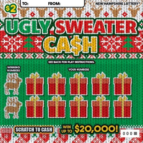 Ugly Sweater Cash scratch-off ticket