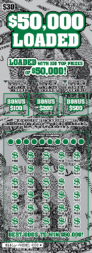 $50,000 Loaded scratch-off ticket