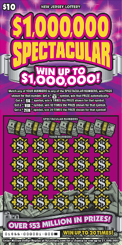 $1,000,000 Spectacular scratch-off ticket