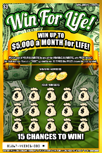 Win For Life! scratch-off ticket