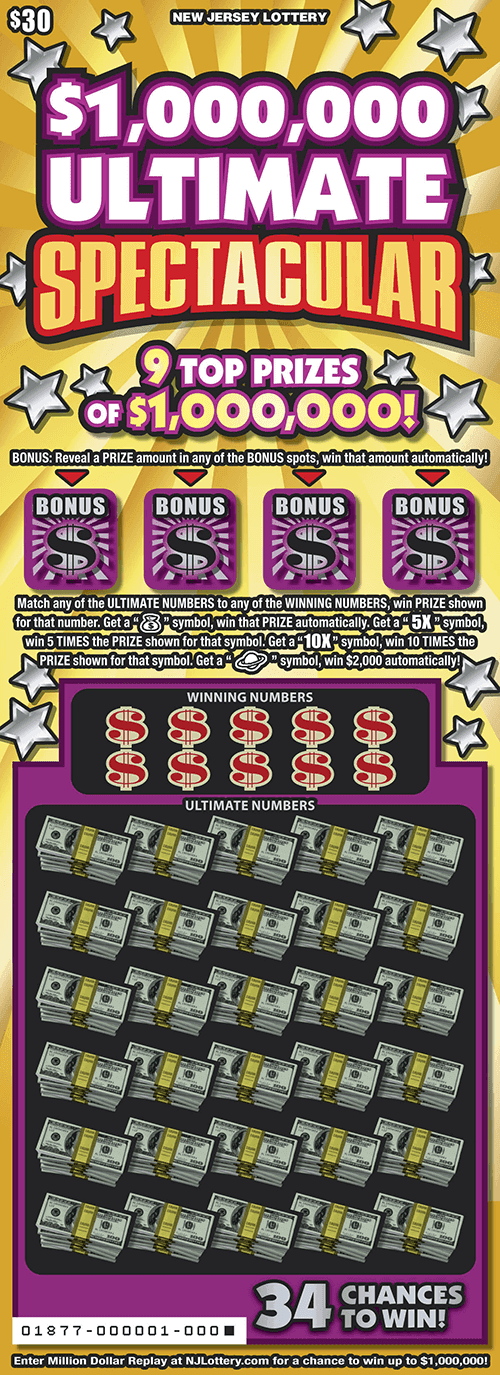 $1,000,000 Ultimate Spectacul scratch-off ticket