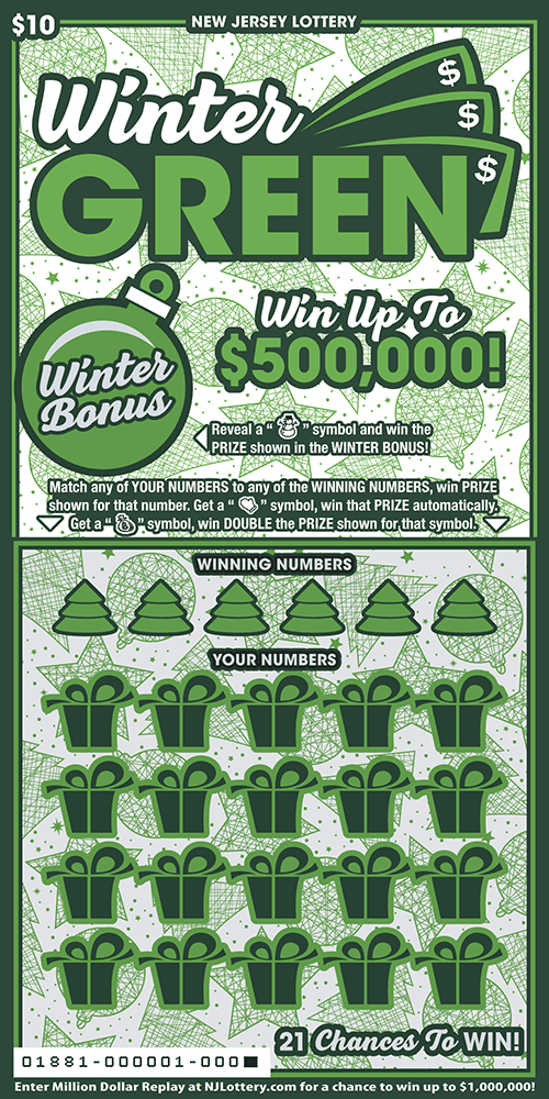 Winter Green scratch-off ticket