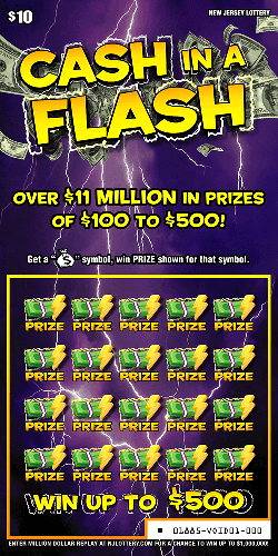 Cash In A Flash scratch-off ticket