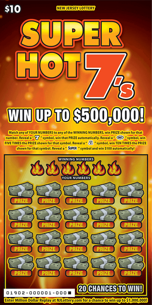 Super Hot 7's scratch-off ticket