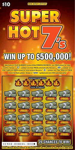 Super Hot 7's scratch-off ticket