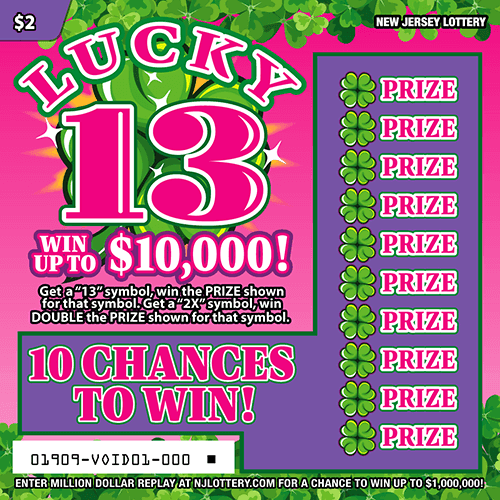 Lucky 13 scratch-off ticket