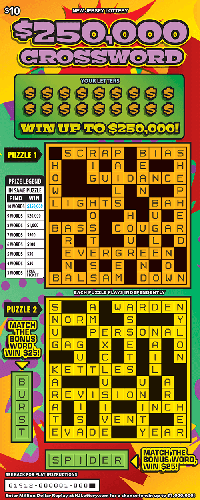 $250,000 Crossword scratch-off ticket