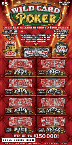 Wild Card Poker scratch-off ticket