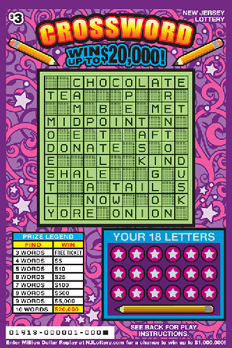 Crossword scratch-off ticket