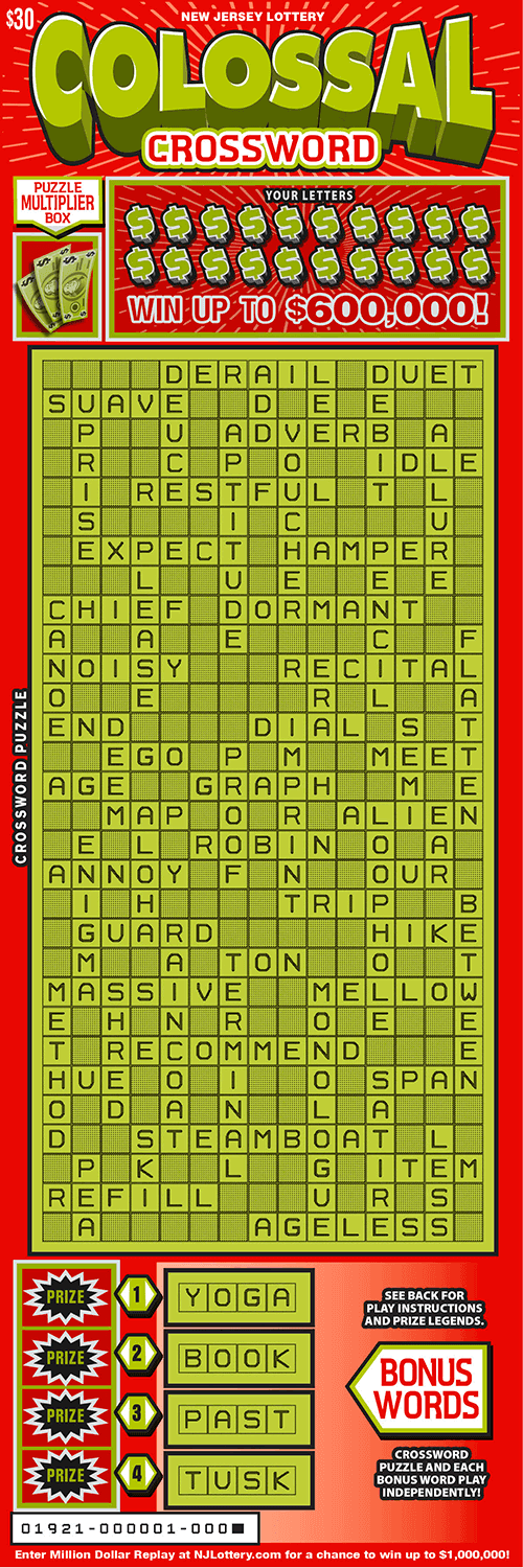 Colossal Crossword scratch-off ticket
