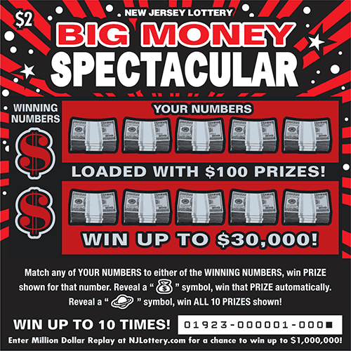 Big Money Spectacular scratch-off ticket