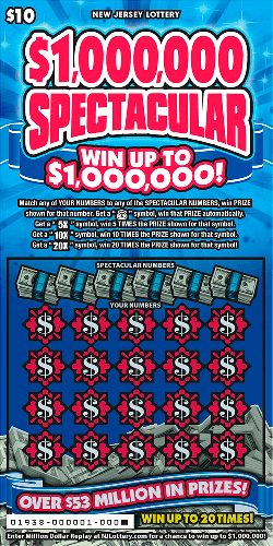 $1,000,000 Spectacular scratch-off ticket