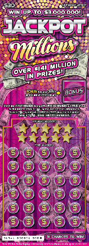 Jackpot Millions scratch-off ticket