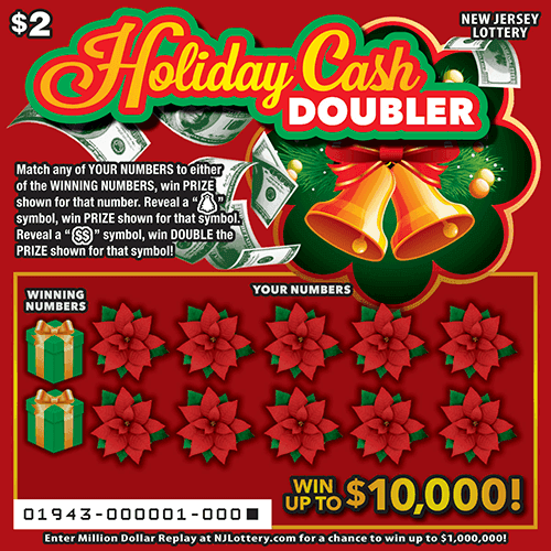 Holiday Cash Doubler scratch-off ticket