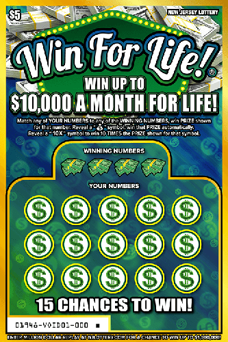 Win For Life! scratch-off ticket