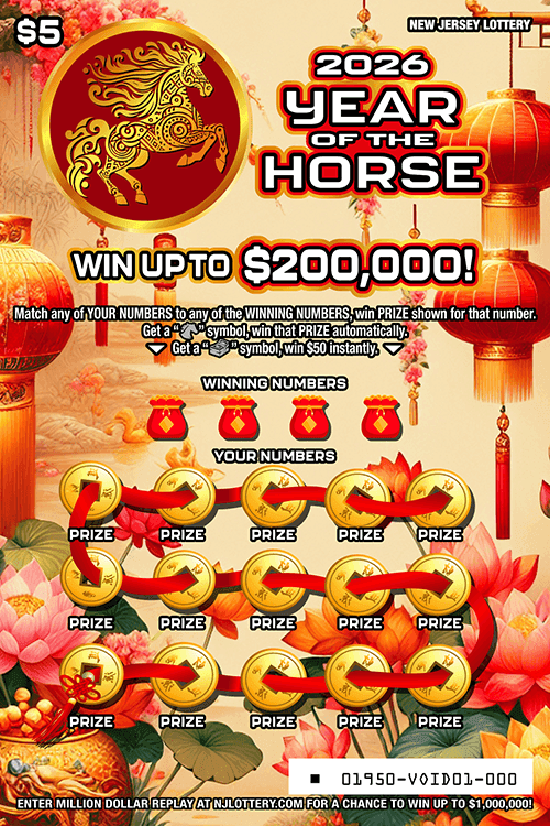 Year Of The Horse scratch-off ticket