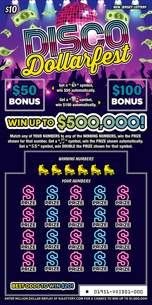 Disco Dollarfest scratch-off ticket