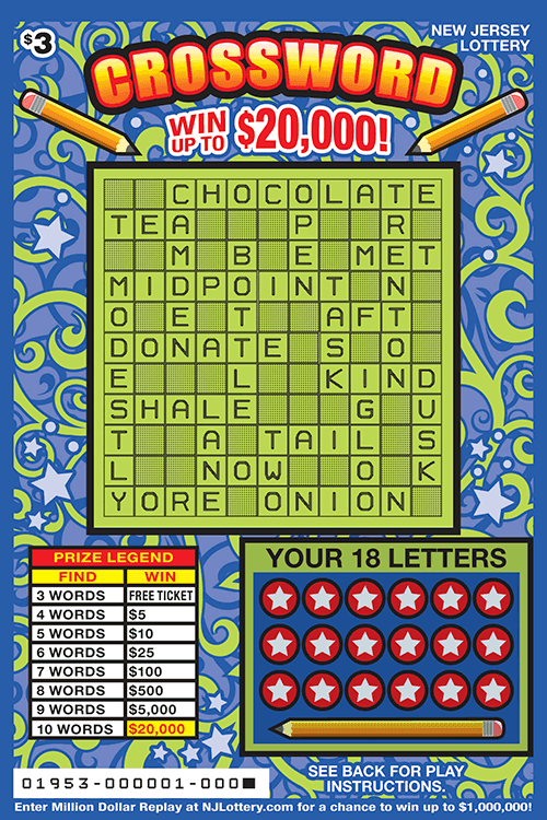 Crossword scratch-off ticket