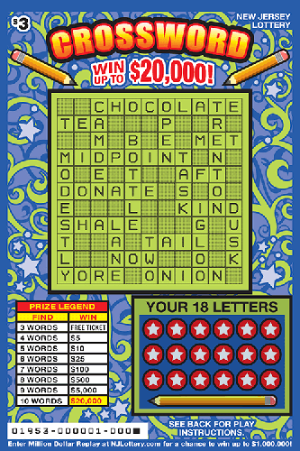 Crossword scratch-off ticket