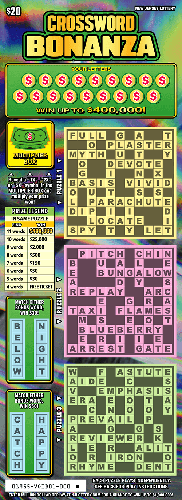 Crossword Bonanza scratch-off ticket