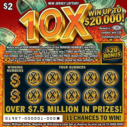 10X scratch-off ticket