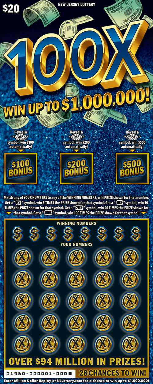 100X scratch-off ticket