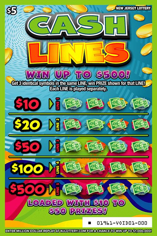 Cash Lines scratch-off ticket