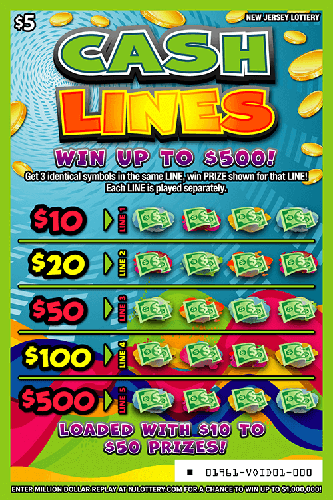 Cash Lines scratch-off ticket